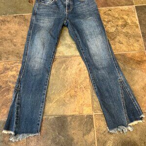 Current/Elliott Low-Rise, FlareFringe Jeans – Mid Wash, Size 23